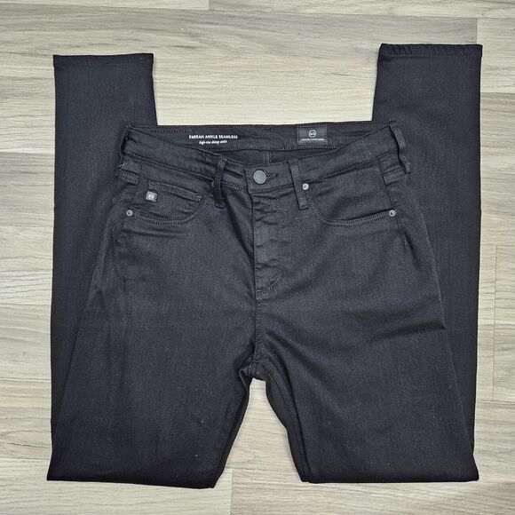 ADRIANO GOLDSCHMIED Womens Black Farrah High Rise Skinny Ankle 27R Size 4 - Picture 1 of 11